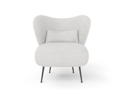 Ryder White Boucle Velvet Armchair