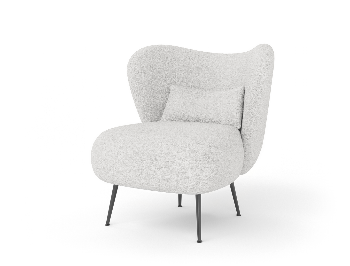 Ryder White Boucle Velvet Armchair