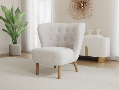 Kaeda White Sherpa Armchair