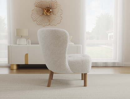 Kaeda White Sherpa Armchair