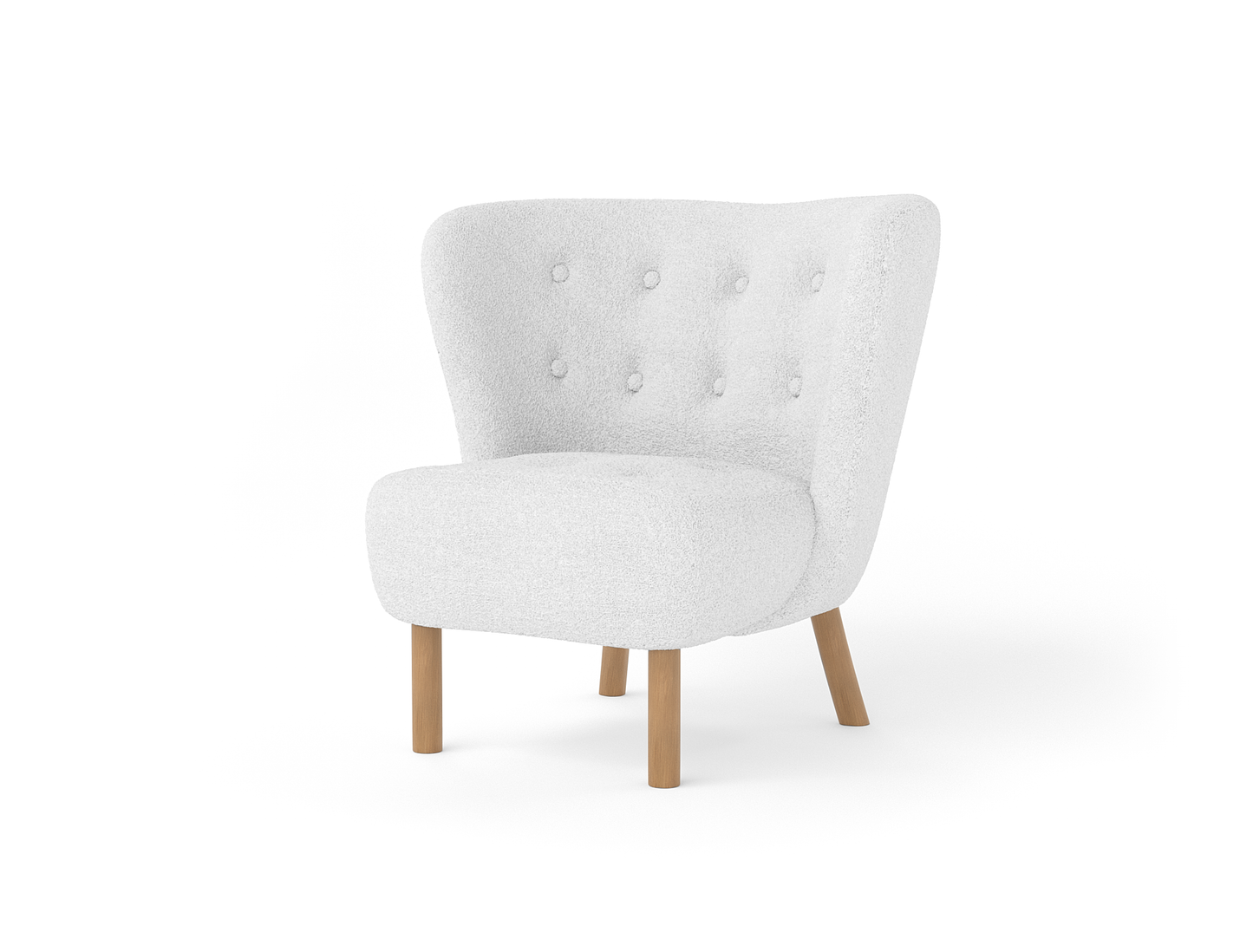 Kaeda White Sherpa Armchair