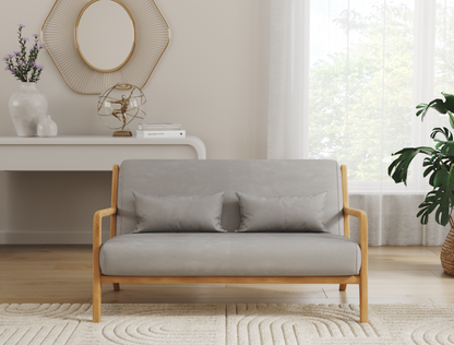 Houston 2-Seater Grey Wooden Sofa