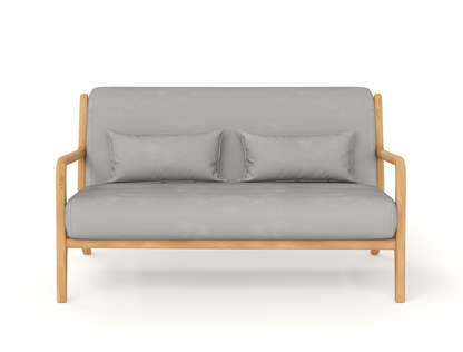 Houston 2-Seater Grey Wooden Sofa