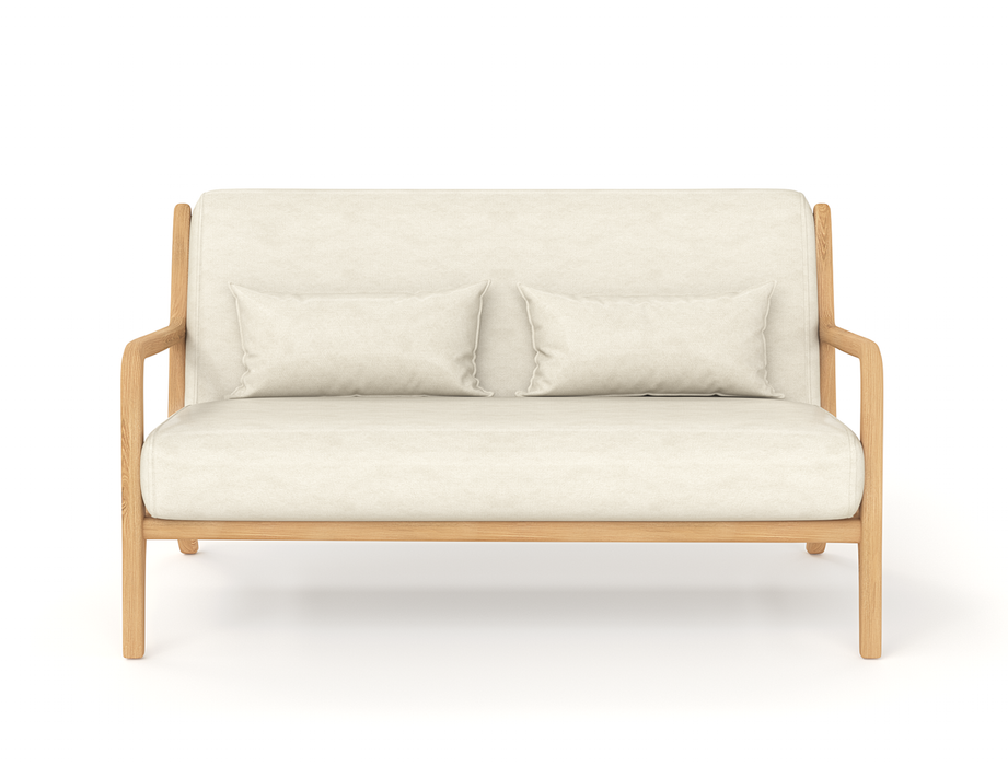 Houston 2-Seater Beige Wooden Sofa