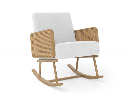 Nelson Beige Wooden Rocking Armchair