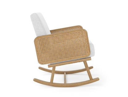 Nelson Beige Wooden Rocking Armchair