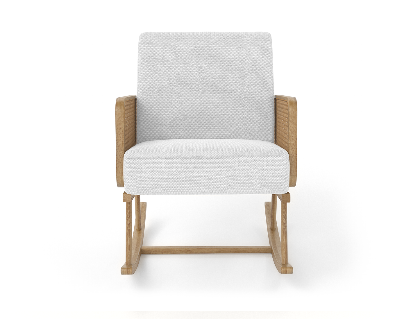 Nelson Beige Wooden Rocking Armchair