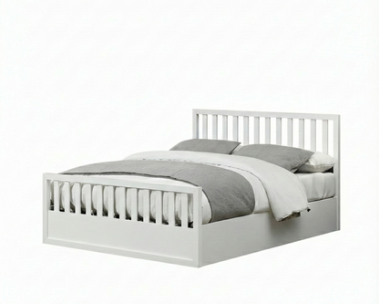 Mariadel Wooden White Gas Lift Bed Frame