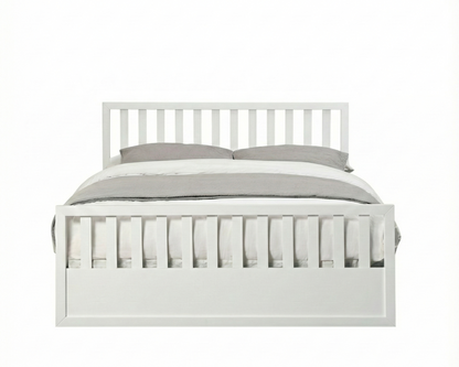 Mariadel Wooden White Gas Lift Bed Frame