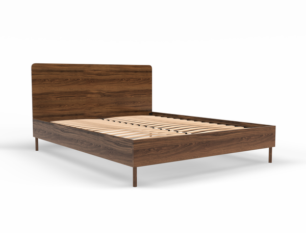 Ari Wooden Walnut Single Bed Frame