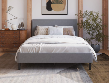 Aria Grey Fabric King Bed Frame