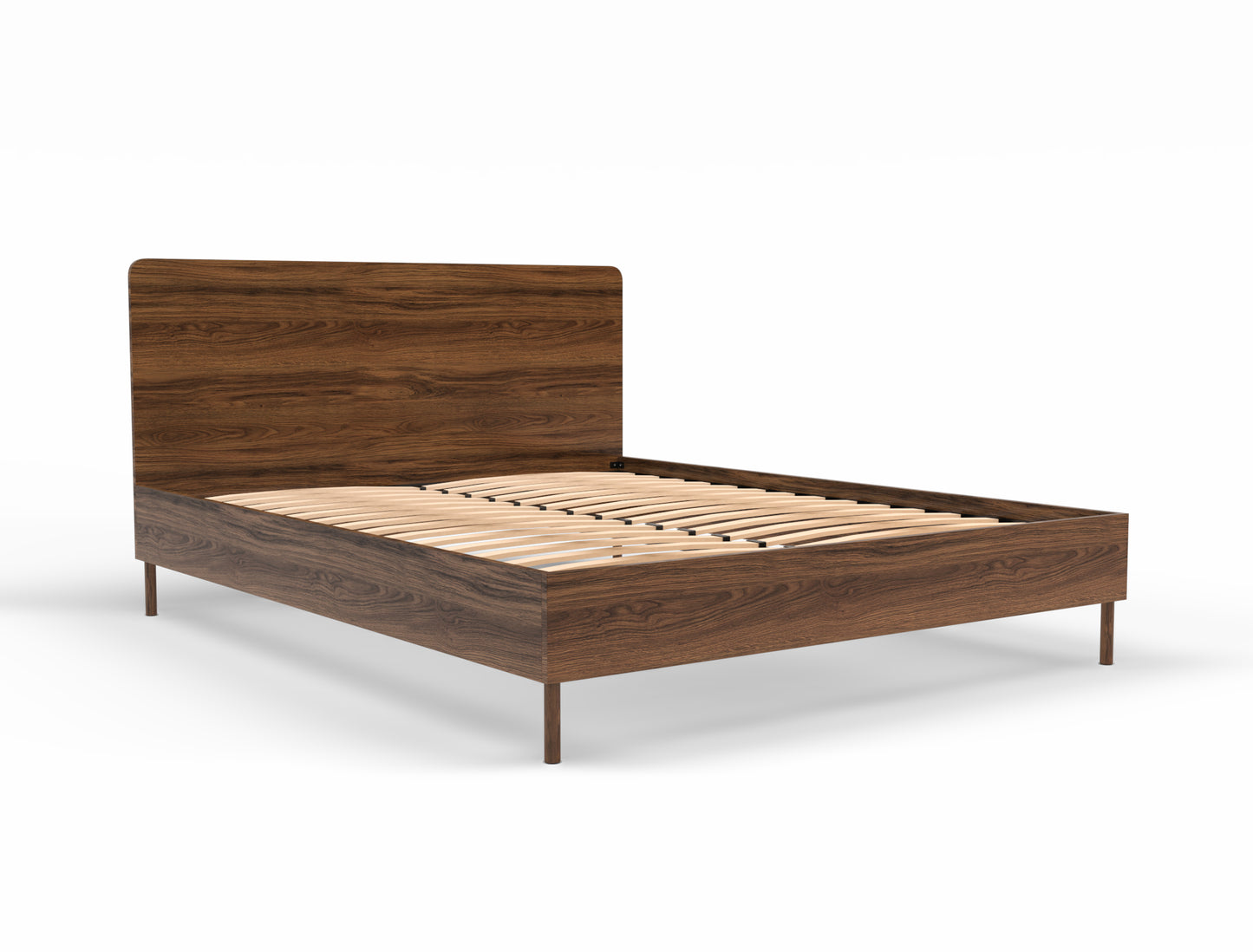 Ari Wooden Walnut Bed Frame