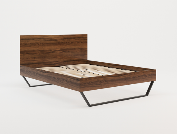 Atlas Wooden Walnut King Single Bed Frame
