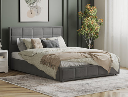 Clair Grey Fabric Gas Lift Bed Frame