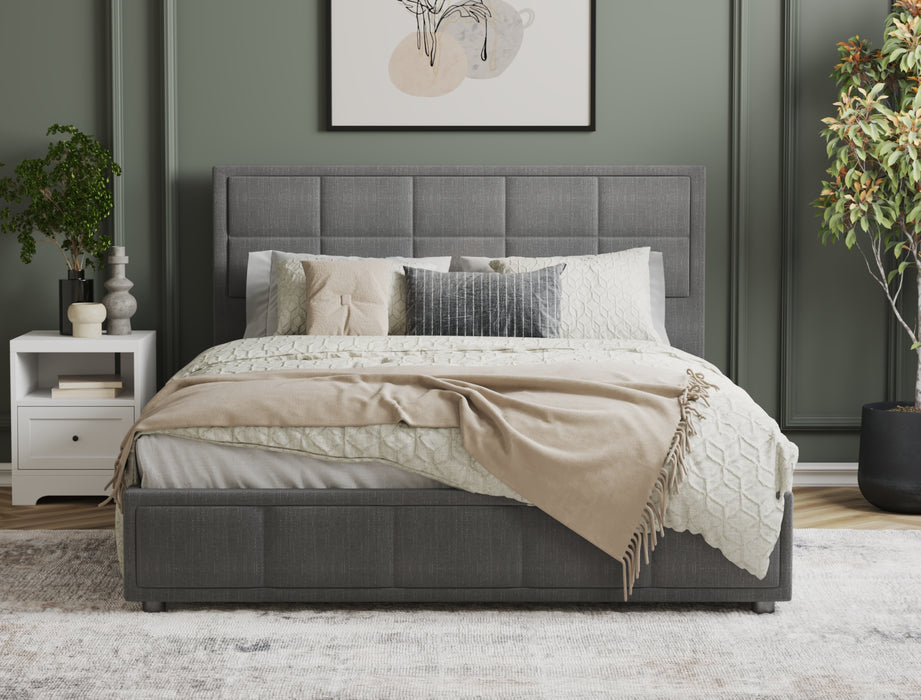 Clair Grey Fabric Gas Lift Bed Frame