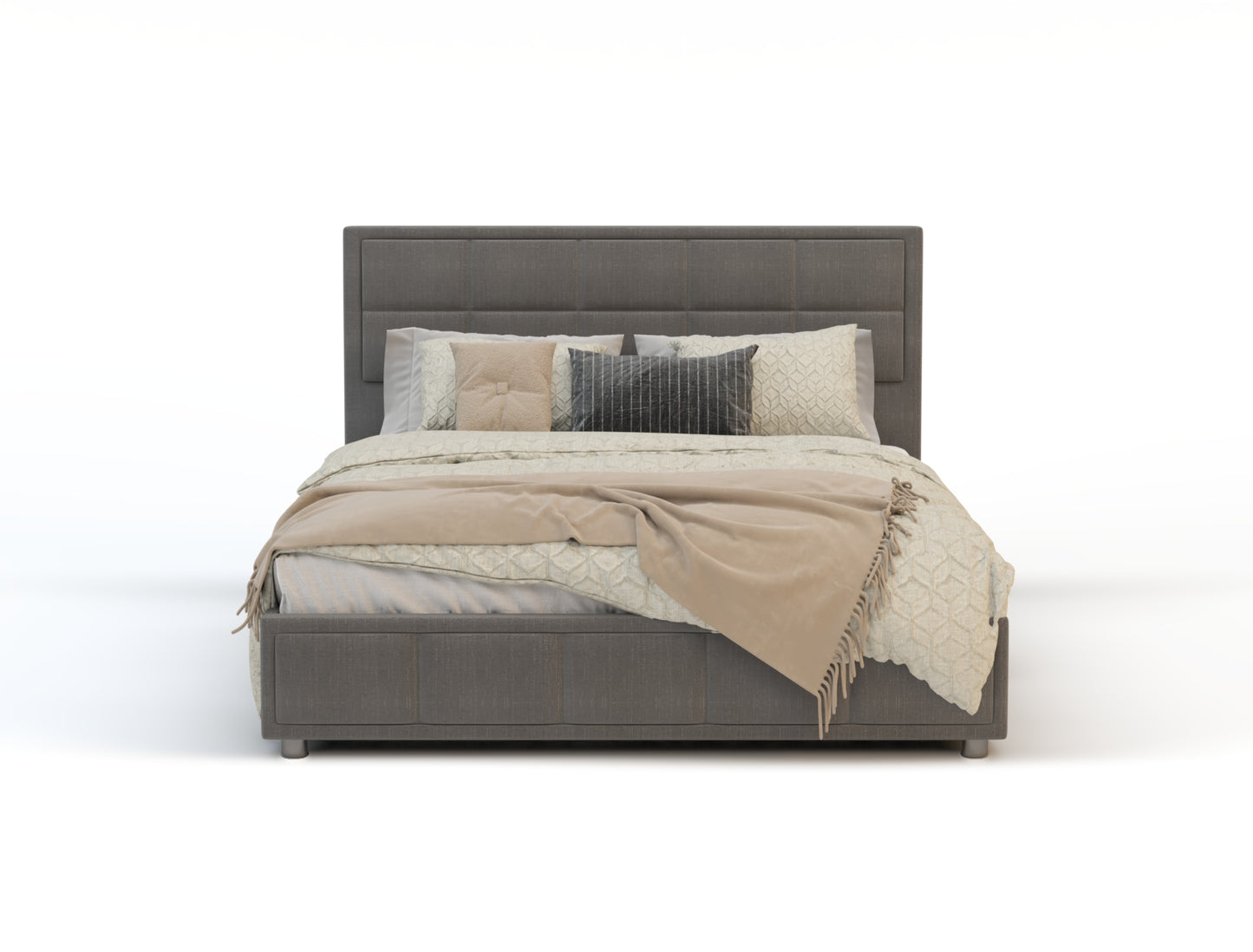 Clair Grey Fabric Gas Lift Bed Frame