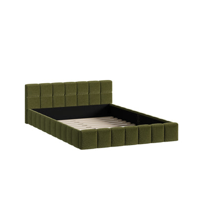 Veloura Green Boucle Tufted Bed Frame