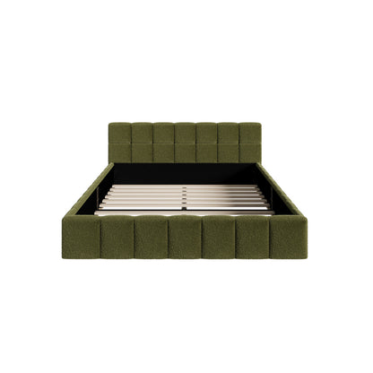 Veloura Green Boucle Tufted Bed Frame