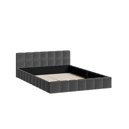 Veloura Grey Velvet Tufted Bed Frame