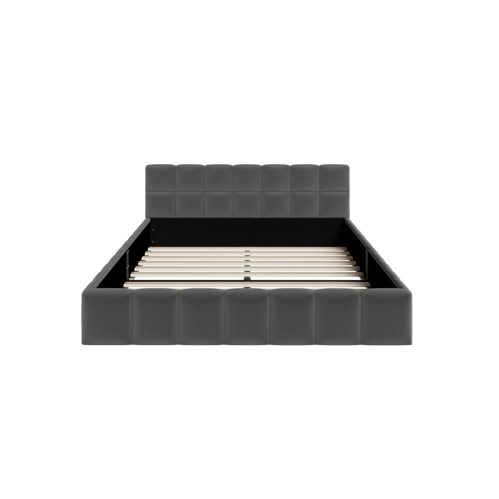 Veloura Grey Velvet Tufted Bed Frame