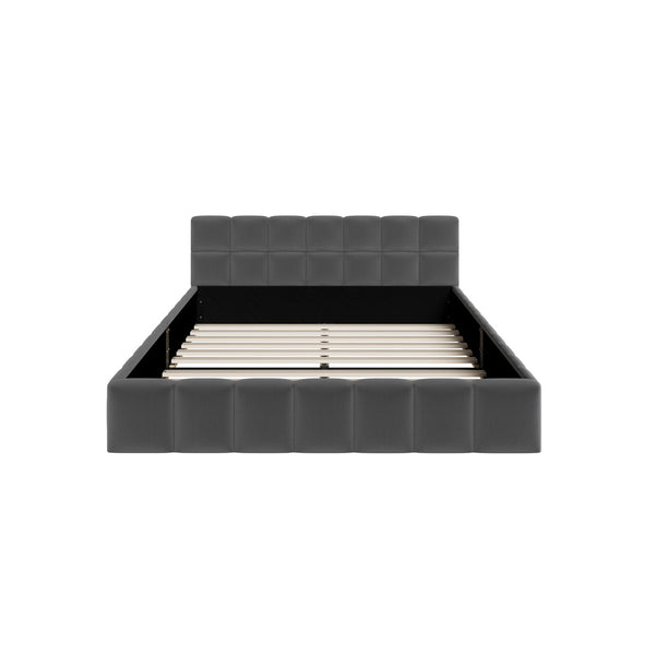 Veloura Grey Velvet Tufted Bed Frame