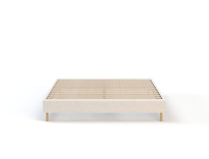 Whisen White Boucle Ensemble Bed Frame