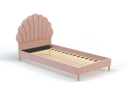 Charlotte Shell Pink Velvet Bed Frame