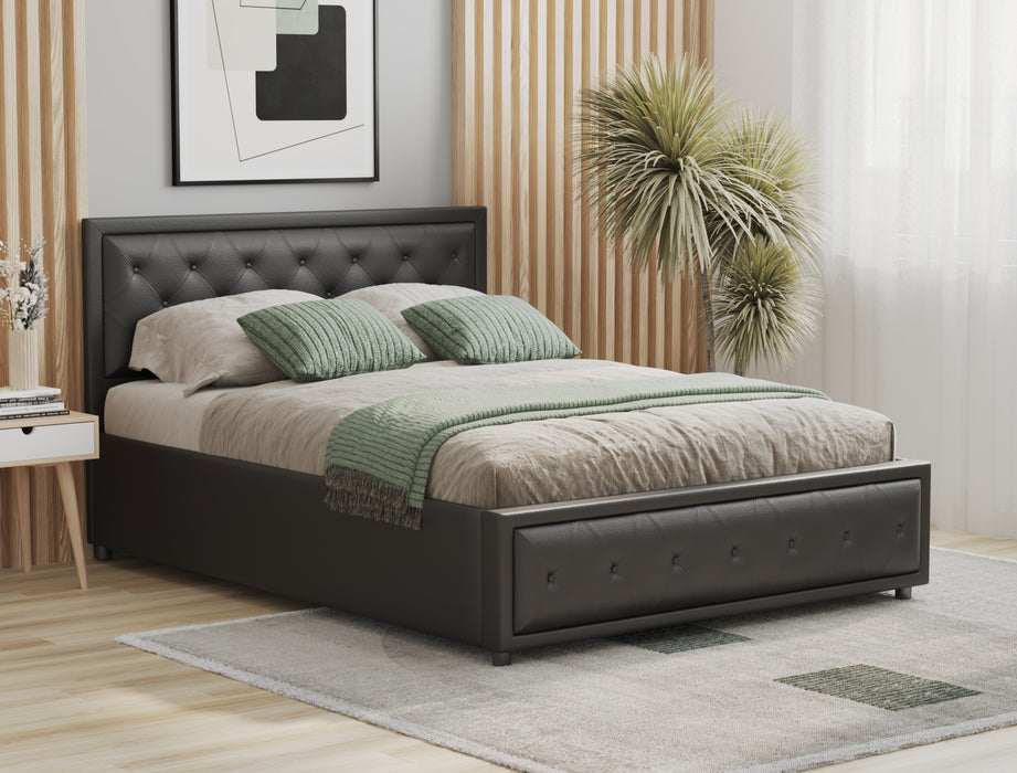 Aydan Black Faux Leather Gas Lift Bed Frame