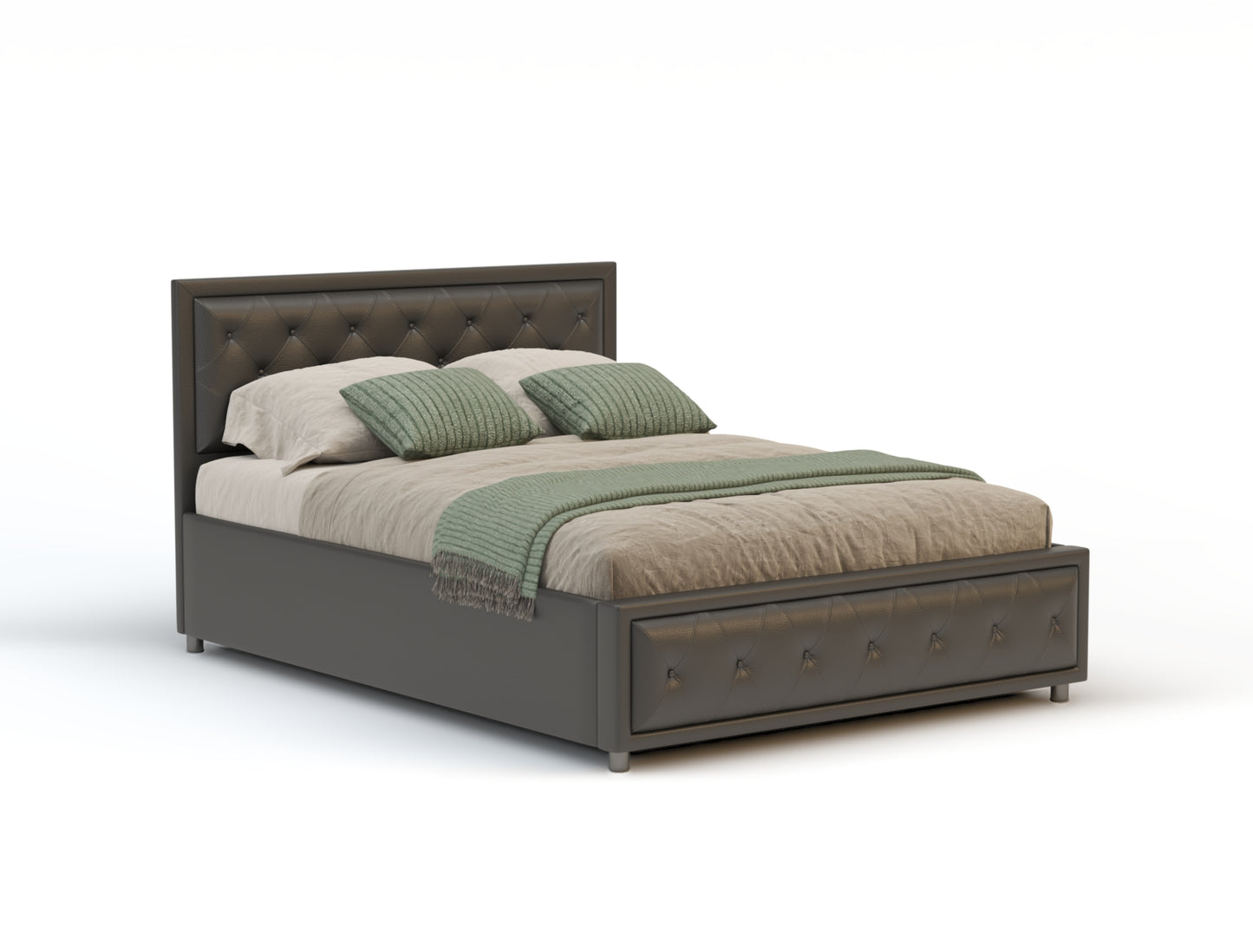 Aydan Black Faux Leather Gas Lift Bed Frame