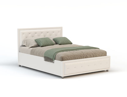 Aydan White Faux Leather Gas Lift Bed Frame