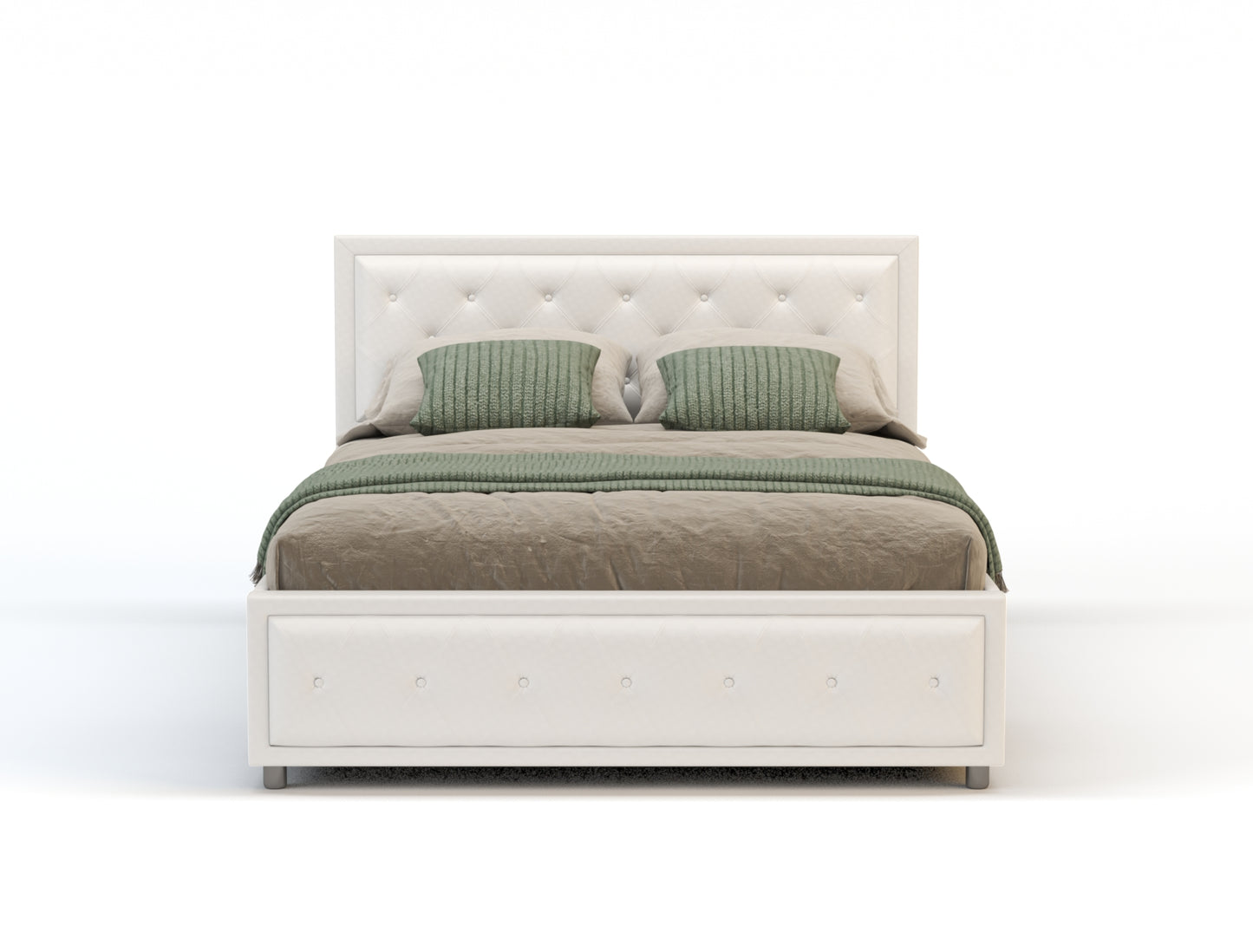 Aydan White Faux Leather Gas Lift Bed Frame