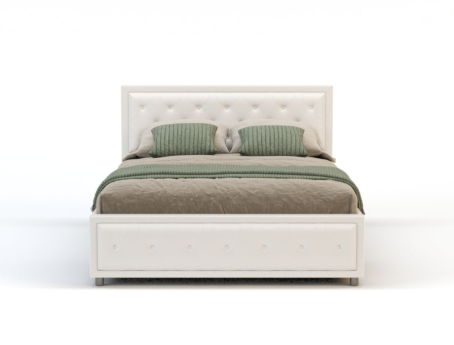 Aydan White Faux Leather Gas Lift Bed Frame