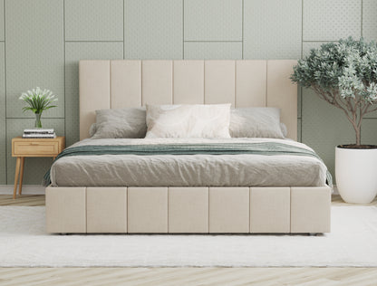 Elsie Beige Fabric Gas Lift Bed Frame