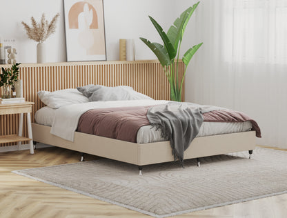 Philipo Beige Fabric Ensemble Bed Frame