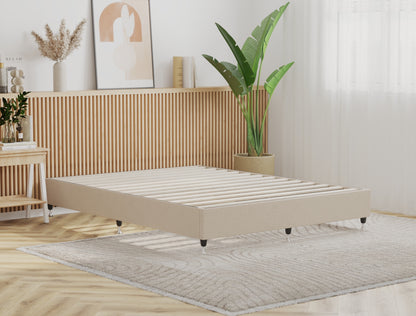 Philipo Beige Fabric Ensemble Bed Frame