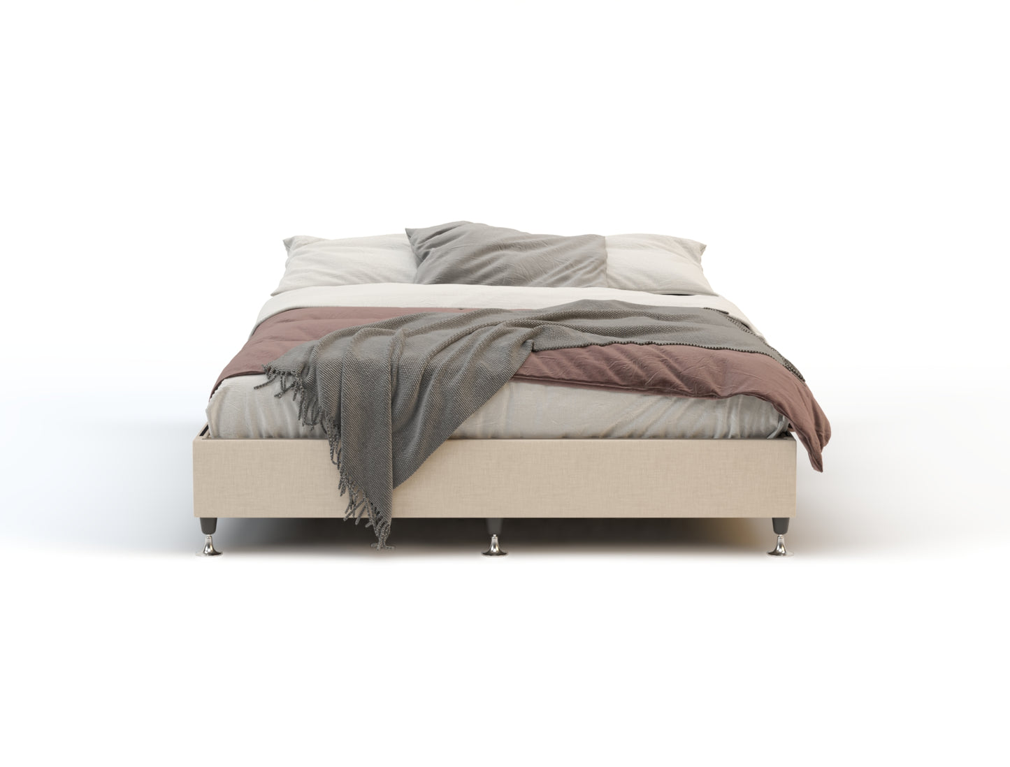 Philipo Beige Fabric Ensemble Bed Frame