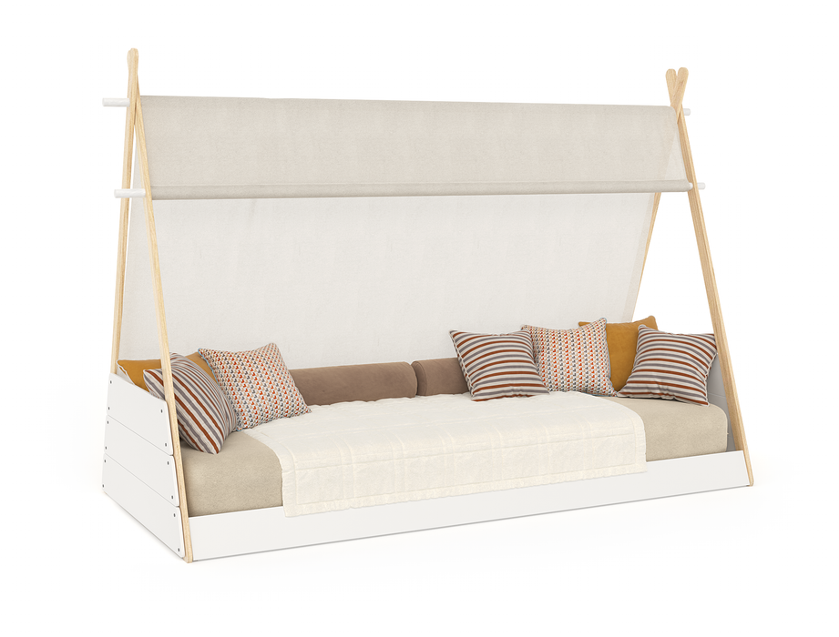 Chloe Natural White Pine Kid Cubby House Bed