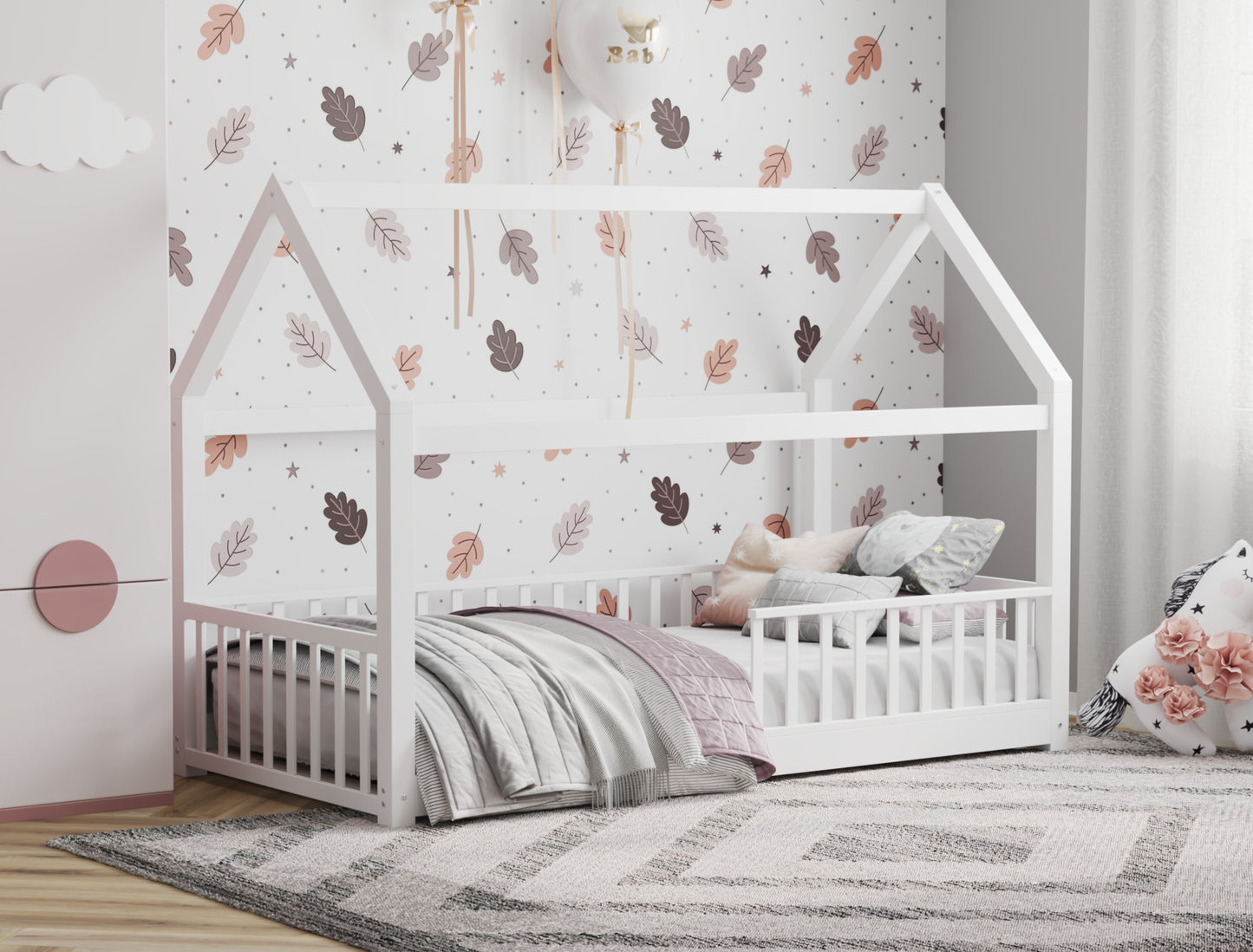 Evans White Pine Kid House Bed