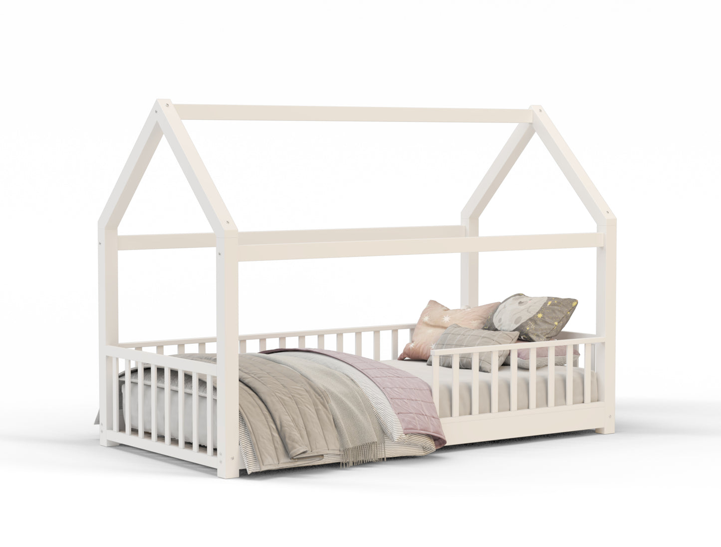 Evans White Pine Kid House Bed