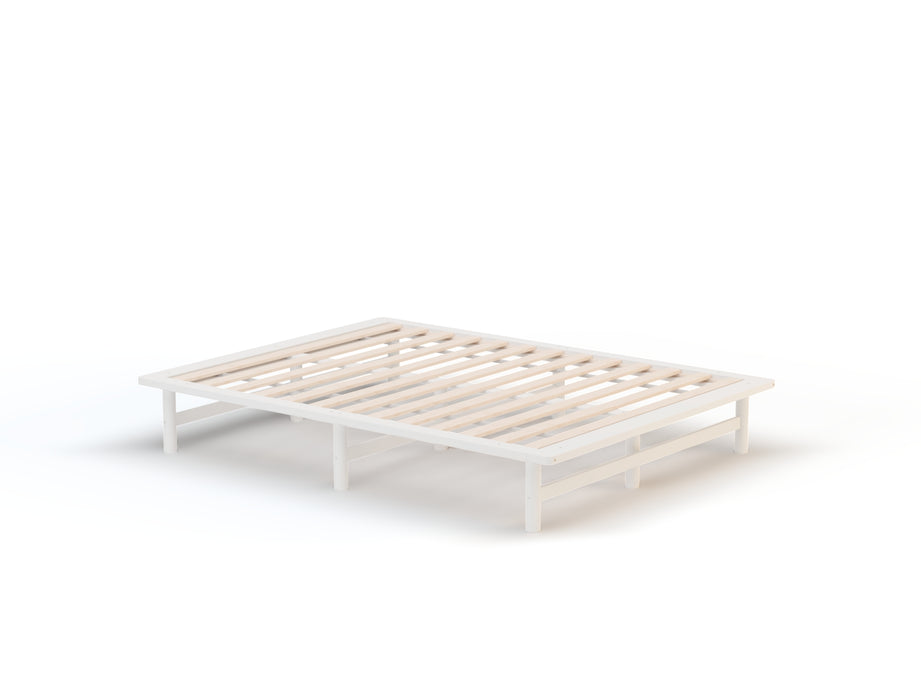 Cayon White Wooden Platform Bed Frame