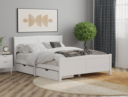 Monty Wooden White 2 x Drawer Bed Frame