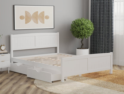 Monty Wooden White 2 x Drawer Bed Frame