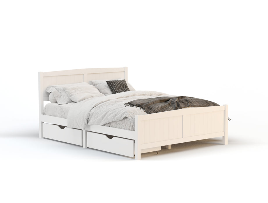 Monty Wooden White 2 x Drawer Bed Frame