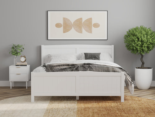 Monty Wooden White Bed Frame