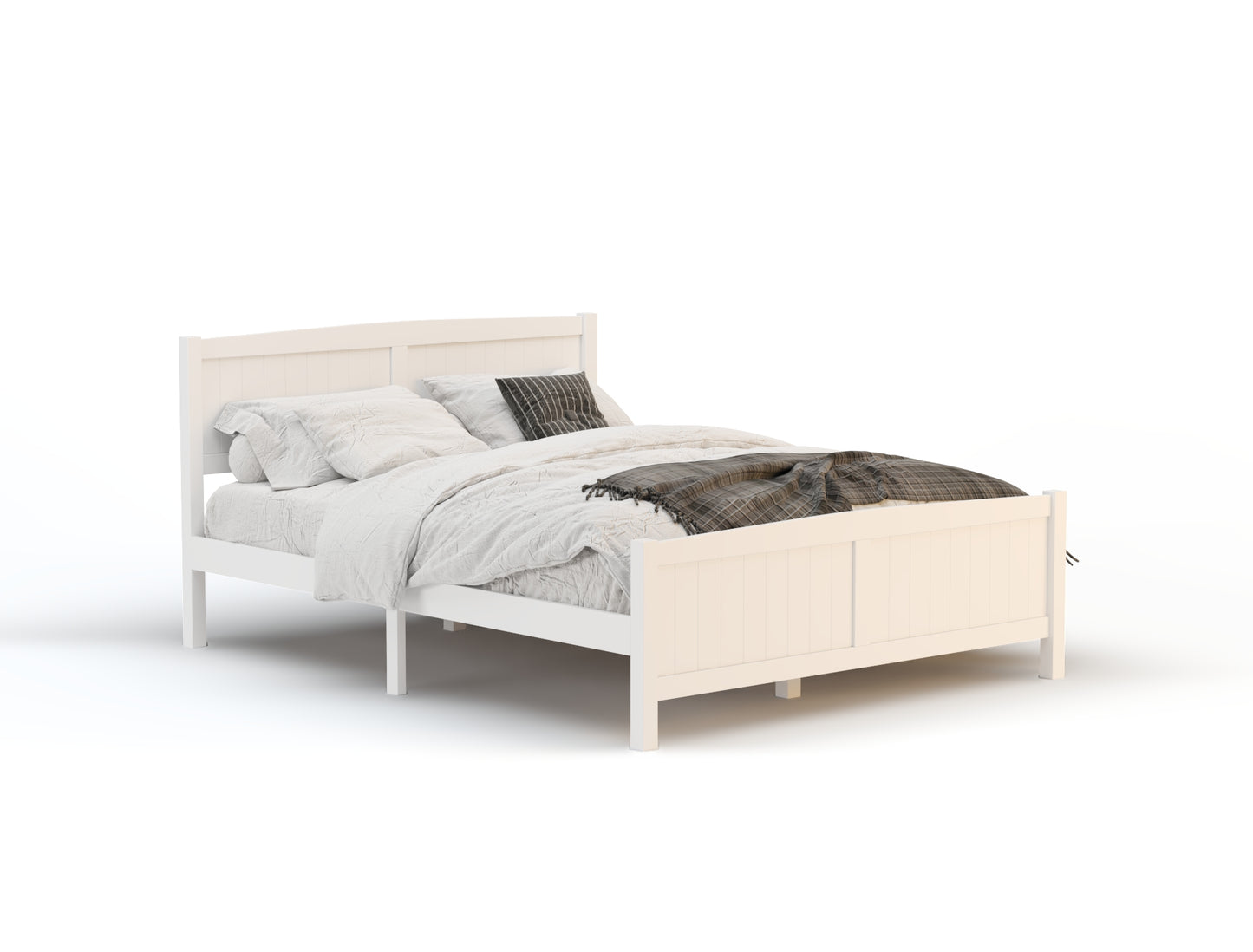 Monty Wooden White Bed Frame