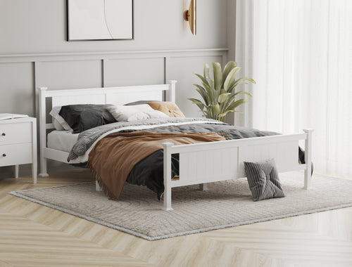 Serena Wooden White Bed Frame