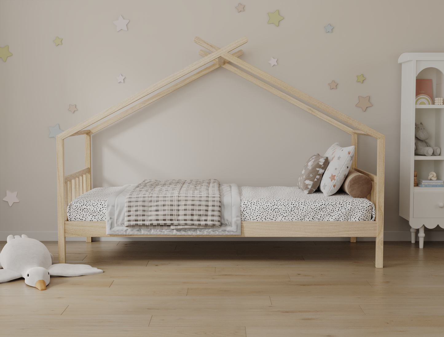 Izumi Natural Pine Kid House Bed