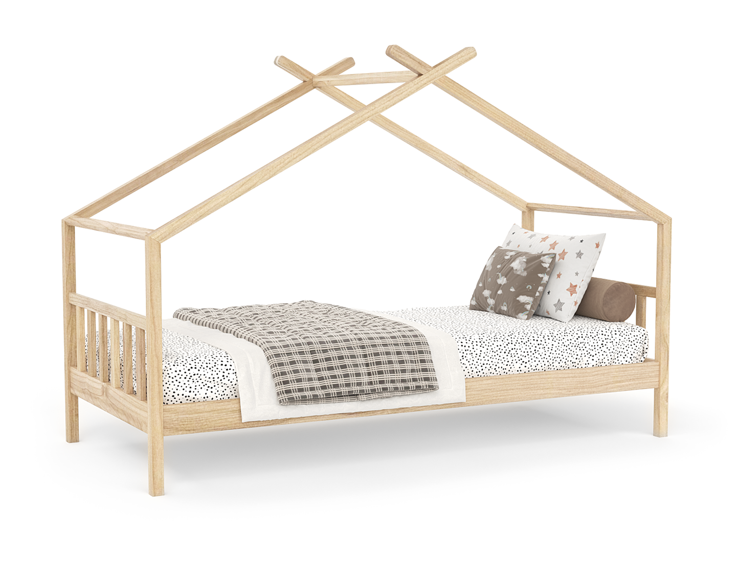 Izumi Natural Pine Kid House Bed