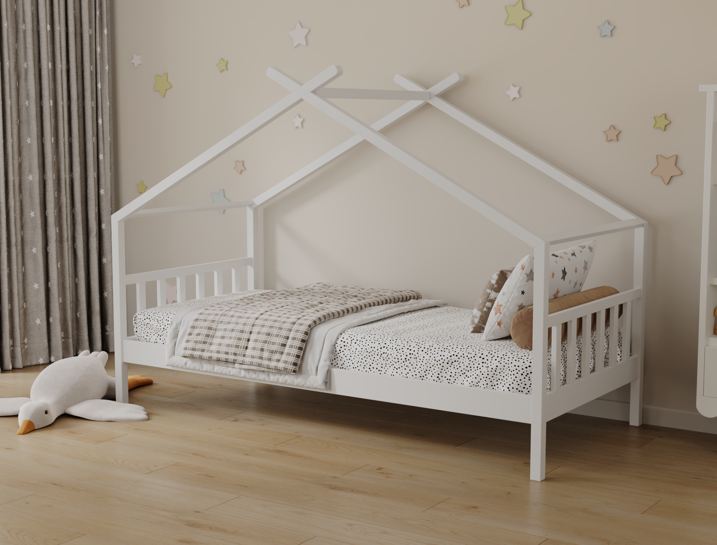 Izumi White Pine Kid House Bed