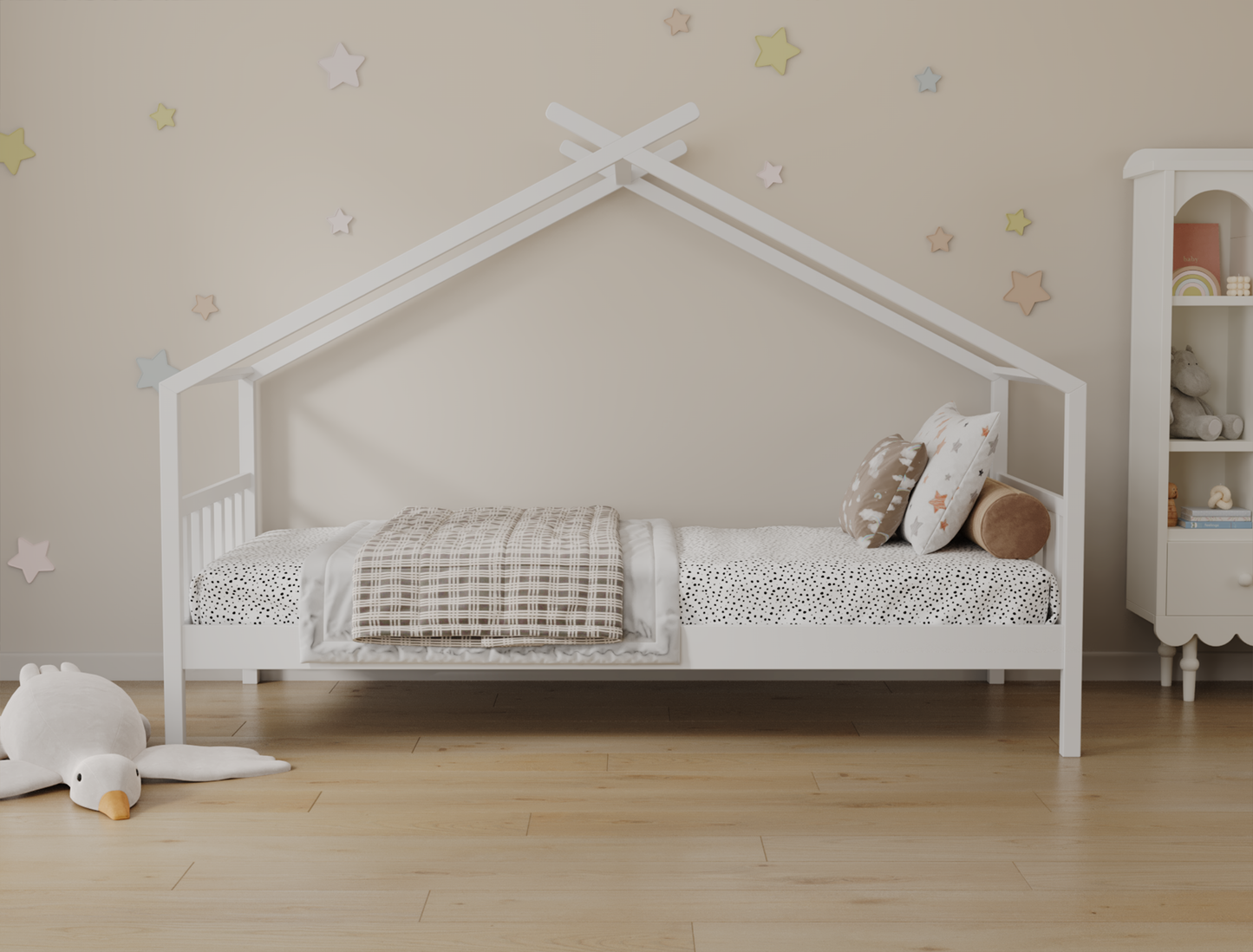 Izumi White Pine Kid House Bed